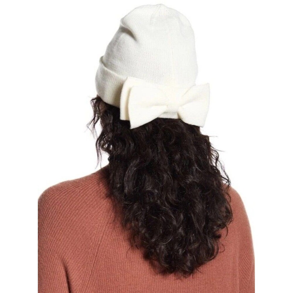 Kate Spade New York Half Bow Beanie Brand New With Tags Cream Colored